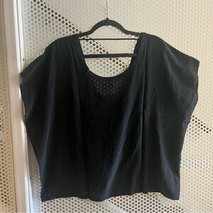 Chaser Silk Crepe Dolman Top Size Medium Black Fits Oversized NWT